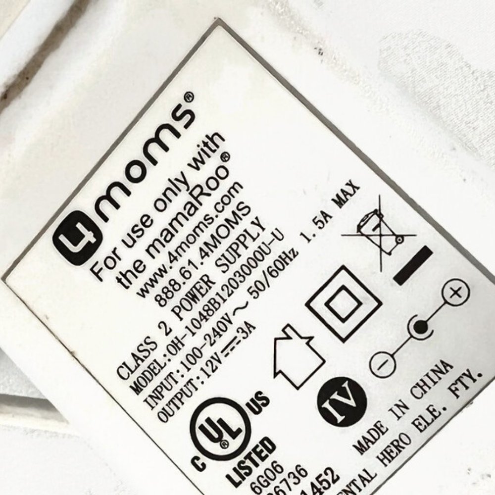 4moms Mamaroo Seat Parts Power Replacement Cord - AC/DC Adapter - Picture 2 of 4